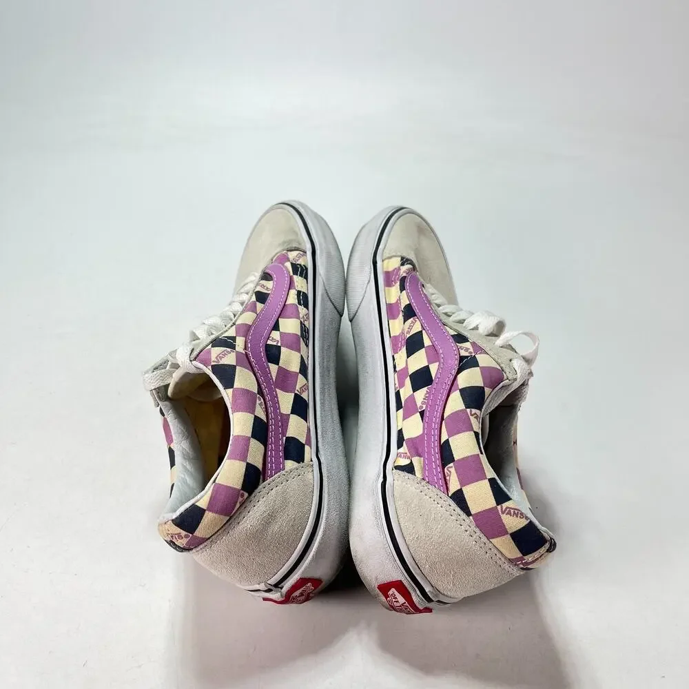 Vans Old Skool Violet Checkerboard Low Top Skate Shoes 721277 Women's Size 8.5